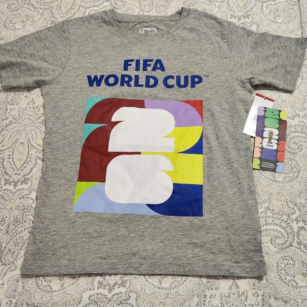 FIFA World Cup 2026 Official Licensed Graphic T-Shirt Heather Gray Youth Medium